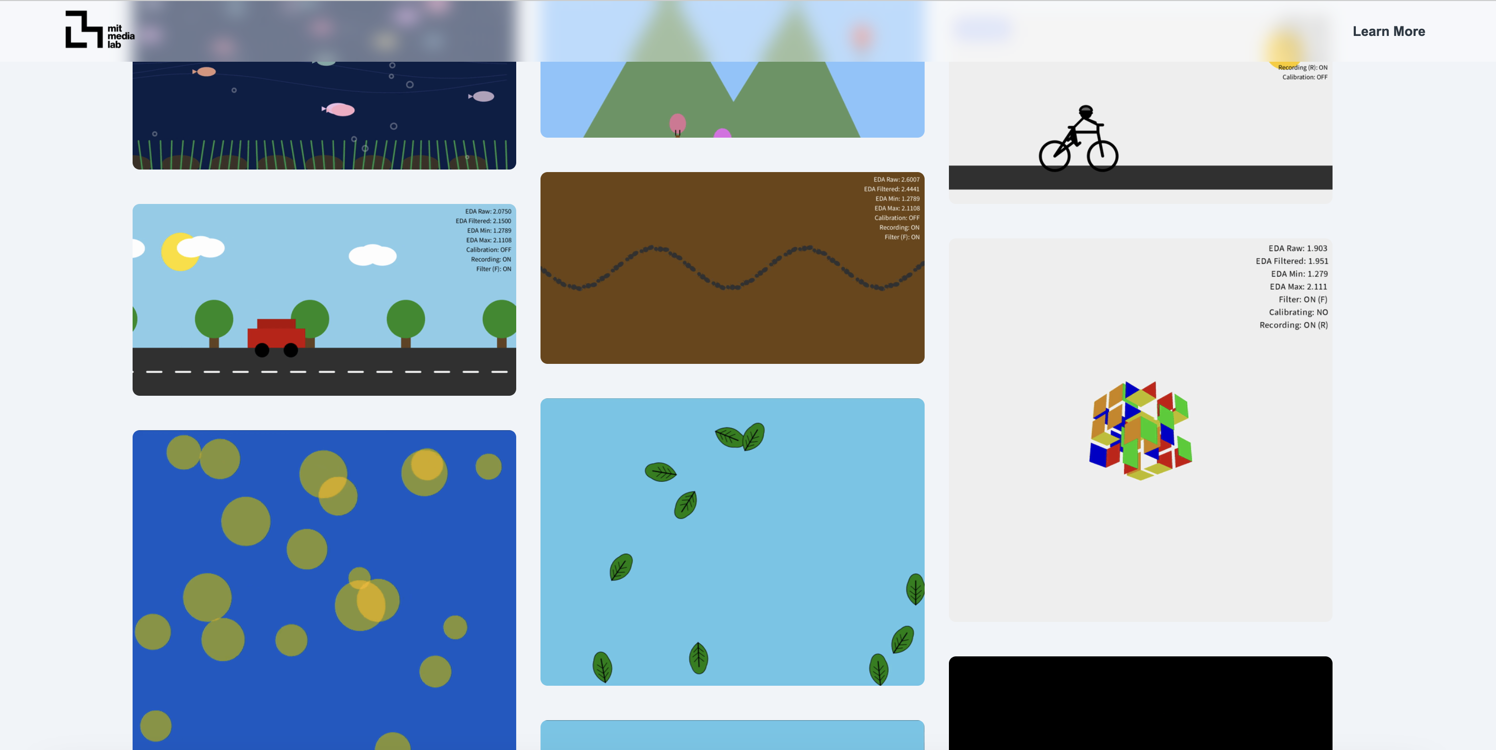 Site visuals and demo thumbnails