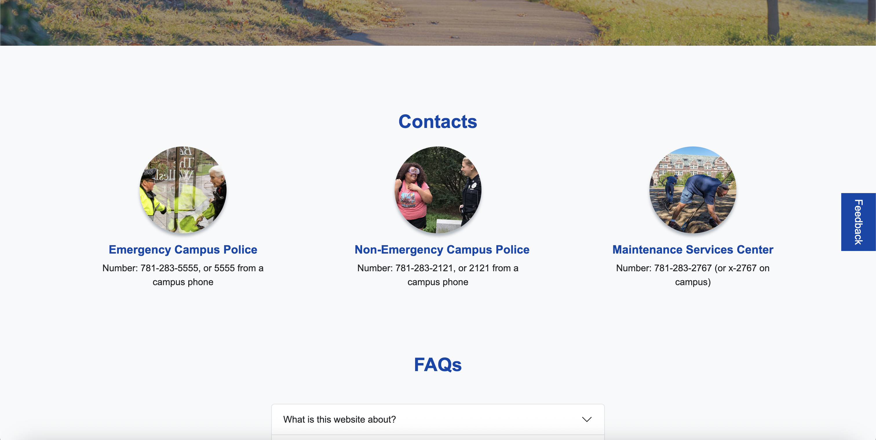 Emergency and non-emergency contact card UI
