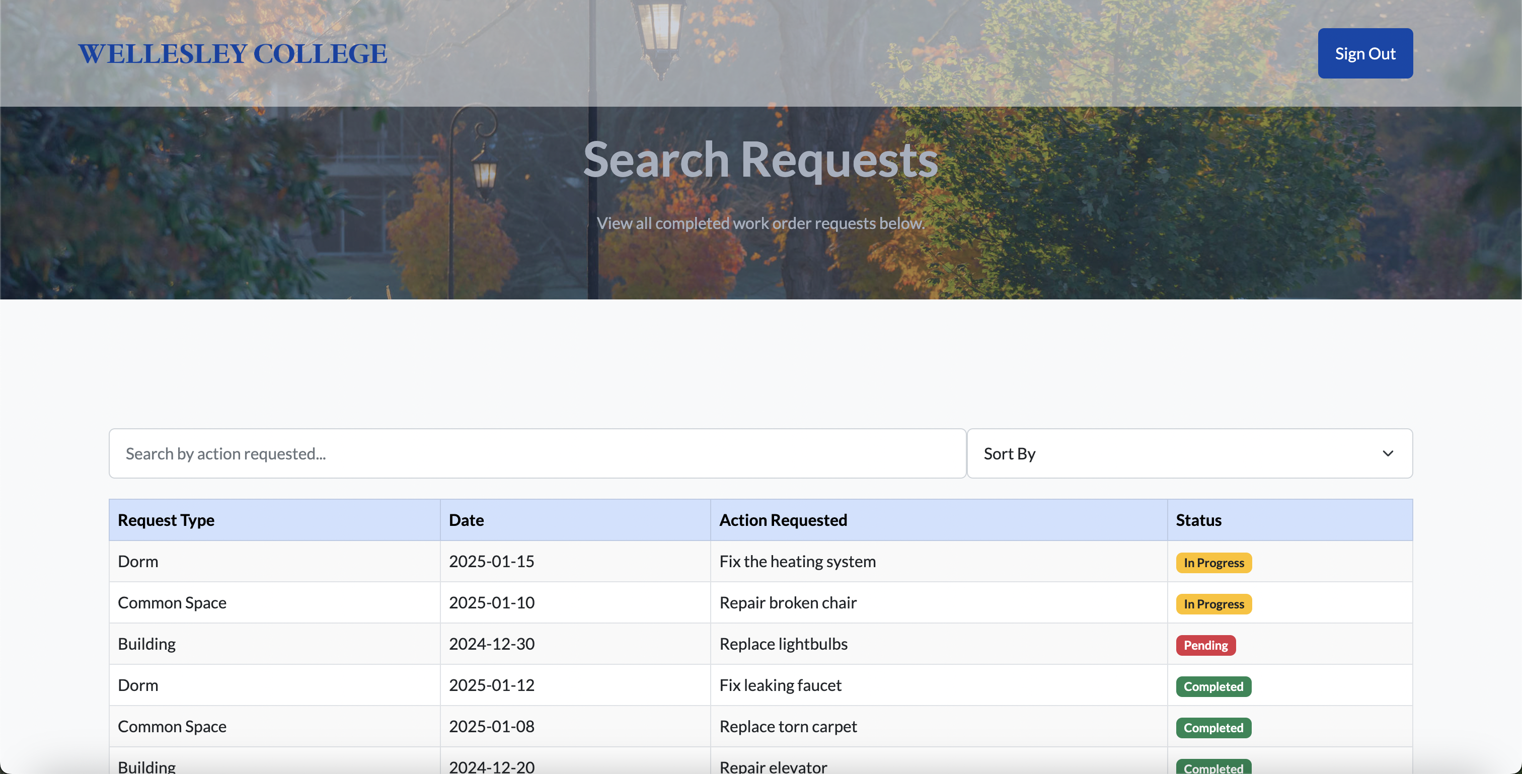 Global search across requests